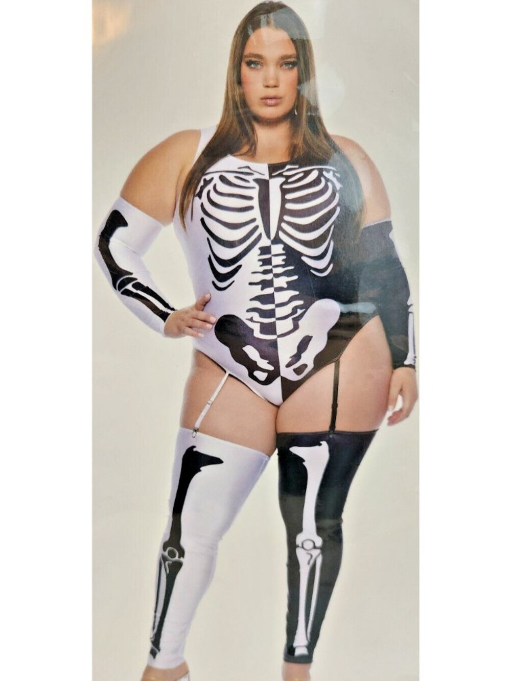 Bare Bones Babe Skeleton B&W 5PC Adult 2X 2XLARGE 16 - 18 NEW Cosplay Costume